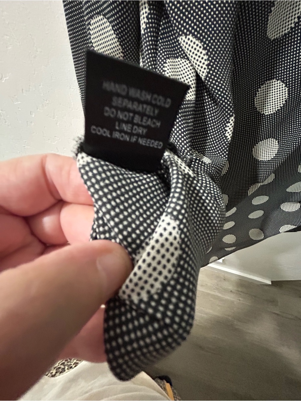 Anthropologie Pleione Black Polka Dot Wrap Blouse - Picture 6 of 6